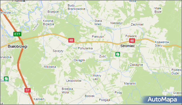 mapa Stromiecka Wola, Stromiecka Wola na mapie Targeo