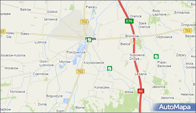 mapa Sułkowice Pierwsze, Sułkowice Pierwsze na mapie Targeo