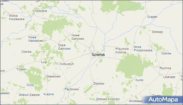 mapa Szreńsk, Szreńsk na mapie Targeo