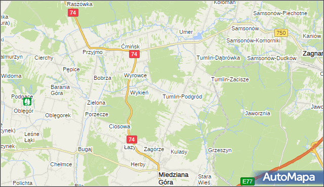 mapa Tumlin-Podgród, Tumlin-Podgród na mapie Targeo