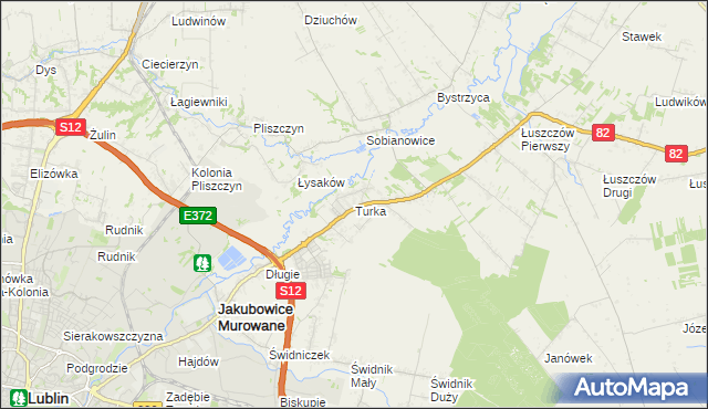 mapa Turka gmina Wólka, Turka gmina Wólka na mapie Targeo