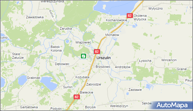 mapa Urszulin powiat włodawski, Urszulin powiat włodawski na mapie Targeo