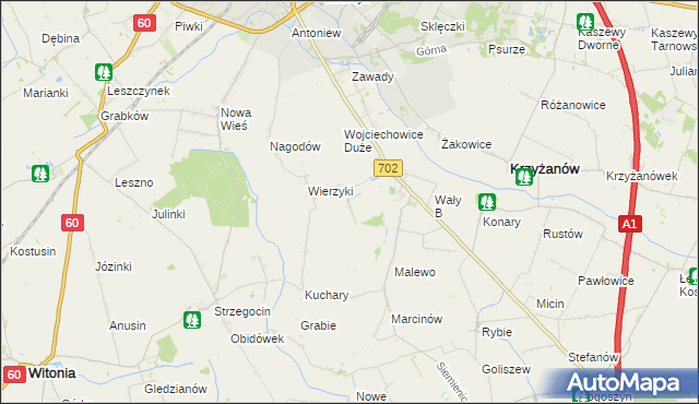 mapa Wały A, Wały A na mapie Targeo