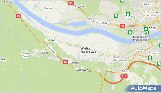 mapa Wielka Nieszawka, Wielka Nieszawka na mapie Targeo