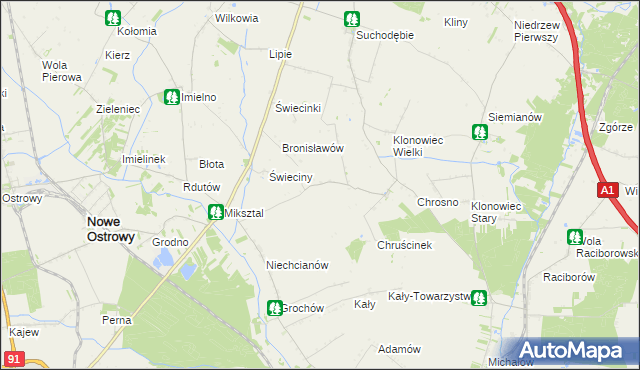 mapa Wola Chruścińska, Wola Chruścińska na mapie Targeo