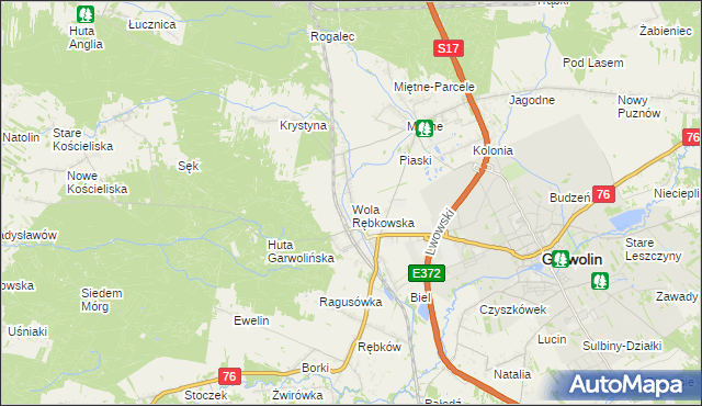 mapa Wola Rębkowska, Wola Rębkowska na mapie Targeo