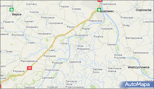 mapa Wola Rogowska, Wola Rogowska na mapie Targeo