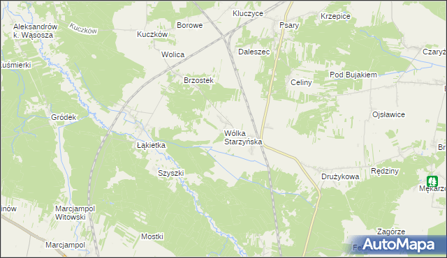 mapa Wólka Starzyńska, Wólka Starzyńska na mapie Targeo