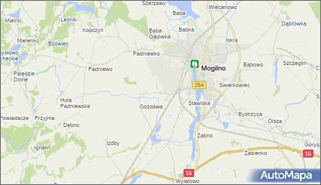 mapa Wyrobki gmina Mogilno, Wyrobki gmina Mogilno na mapie Targeo