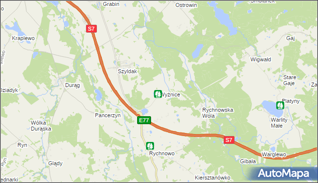 mapa Wyżnice, Wyżnice na mapie Targeo