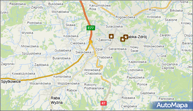 mapa Chabówka, Chabówka na mapie Targeo