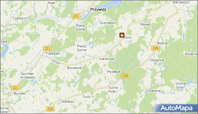 mapa Kierzkowo gmina Przywidz, Kierzkowo gmina Przywidz na mapie Targeo