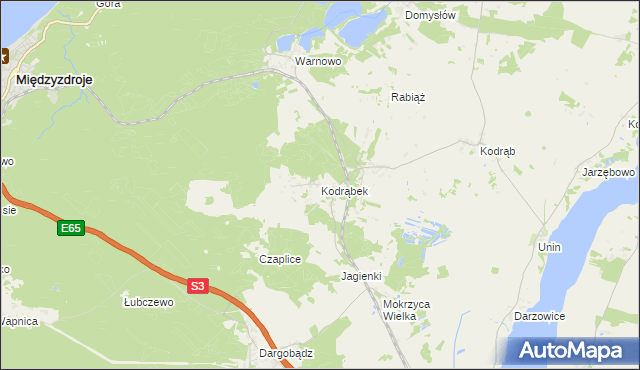 mapa Kodrąbek, Kodrąbek na mapie Targeo