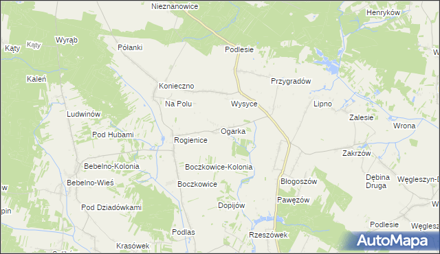 mapa Ogarka, Ogarka na mapie Targeo