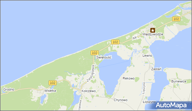 mapa Świętouść, Świętouść na mapie Targeo