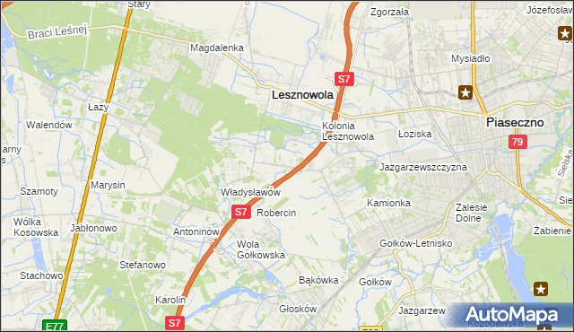 mapa Wilcza Góra gmina Lesznowola, Wilcza Góra gmina Lesznowola na mapie Targeo