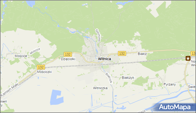 mapa Witnica powiat gorzowski, Witnica powiat gorzowski na mapie Targeo