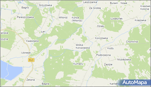 mapa Wólka Korczowska, Wólka Korczowska na mapie Targeo