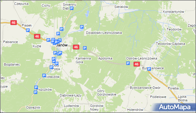 mapa Apolonka gmina Janów, Apolonka gmina Janów na mapie Targeo