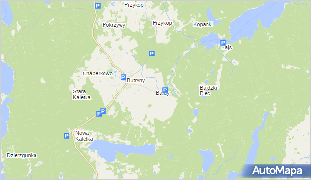 mapa Bałdy, Bałdy na mapie Targeo