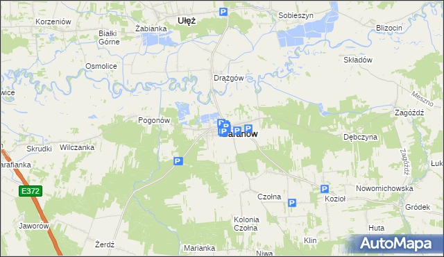 mapa Baranów powiat puławski, Baranów powiat puławski na mapie Targeo