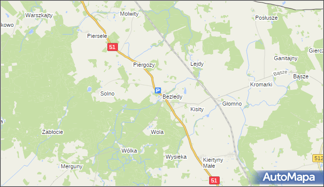 mapa Bezledy, Bezledy na mapie Targeo