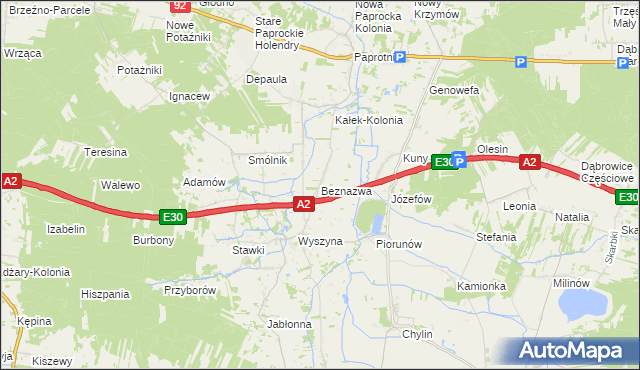 mapa Beznazwa, Beznazwa na mapie Targeo