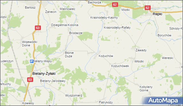 mapa Błonie Małe, Błonie Małe na mapie Targeo