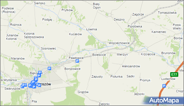 mapa Boleścice, Boleścice na mapie Targeo