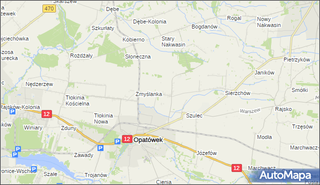 mapa Borów gmina Opatówek, Borów gmina Opatówek na mapie Targeo