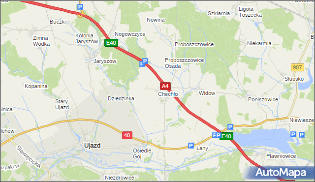 mapa Chechło gmina Rudziniec, Chechło gmina Rudziniec na mapie Targeo