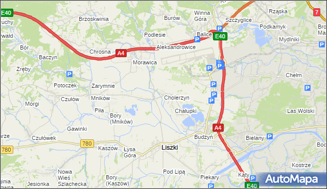 mapa Cholerzyn, Cholerzyn na mapie Targeo