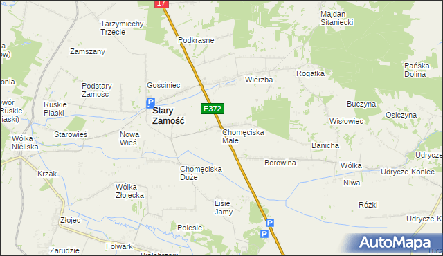 mapa Chomęciska Małe, Chomęciska Małe na mapie Targeo