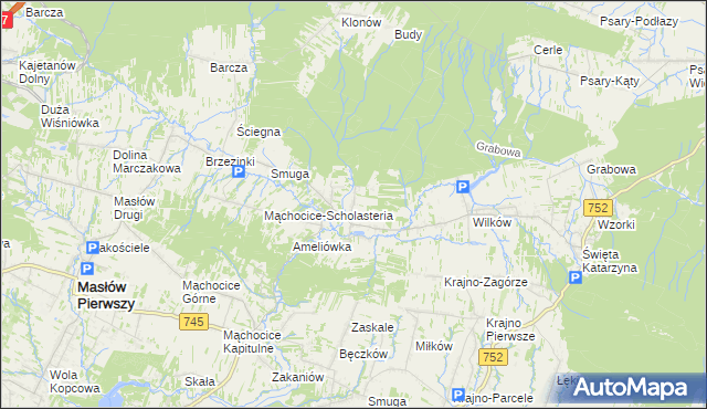 mapa Ciekoty, Ciekoty na mapie Targeo