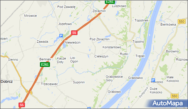 mapa Cieleszyn, Cieleszyn na mapie Targeo