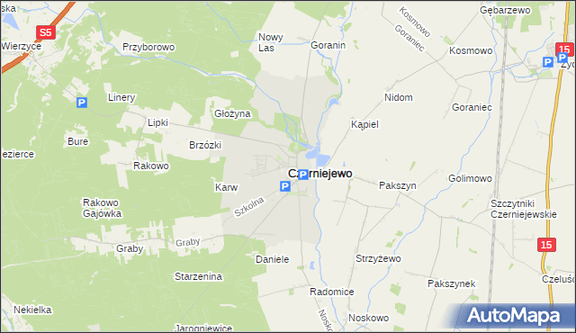 mapa Czerniejewo, Czerniejewo na mapie Targeo