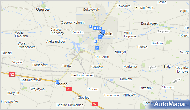 mapa Dobrzelin, Dobrzelin na mapie Targeo