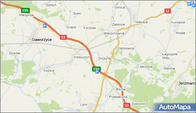 mapa Drożyna, Drożyna na mapie Targeo