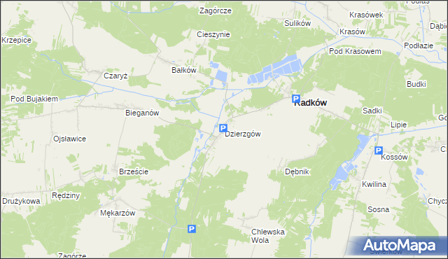 mapa Dzierzgów gmina Radków, Dzierzgów gmina Radków na mapie Targeo