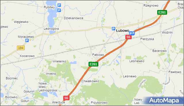 mapa Fałkowo, Fałkowo na mapie Targeo