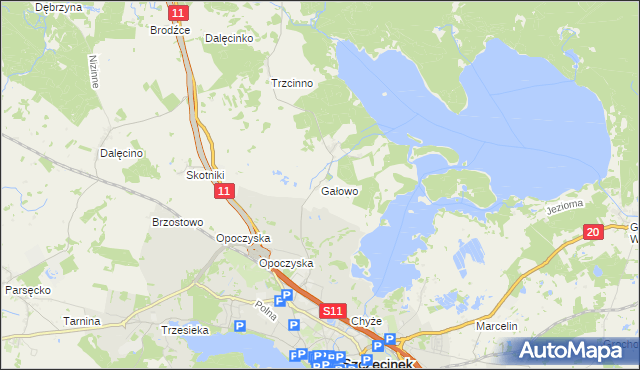 mapa Gałowo gmina Szczecinek, Gałowo gmina Szczecinek na mapie Targeo