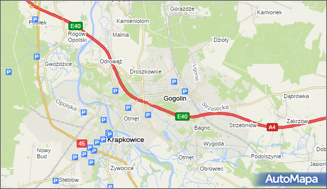 mapa Gogolin powiat krapkowicki, Gogolin powiat krapkowicki na mapie Targeo