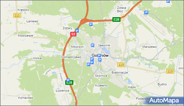 mapa Goleniów, Goleniów na mapie Targeo