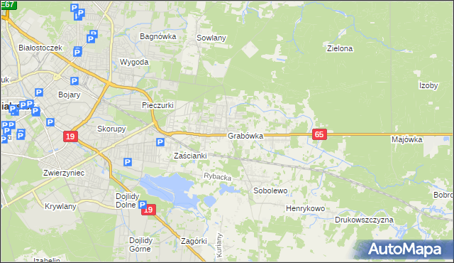 mapa Grabówka gmina Supraśl, Grabówka gmina Supraśl na mapie Targeo
