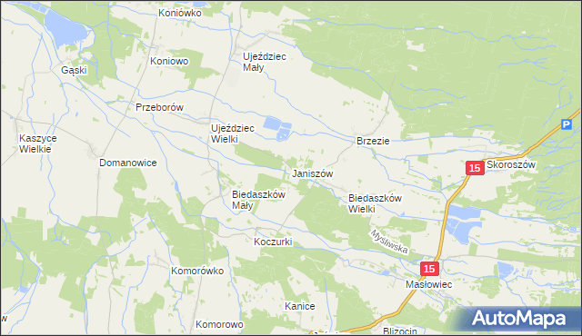 mapa Janiszów gmina Trzebnica, Janiszów gmina Trzebnica na mapie Targeo