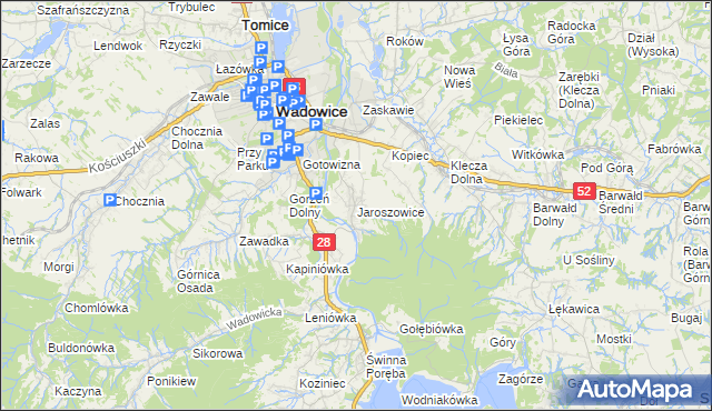 mapa Jaroszowice, Jaroszowice na mapie Targeo