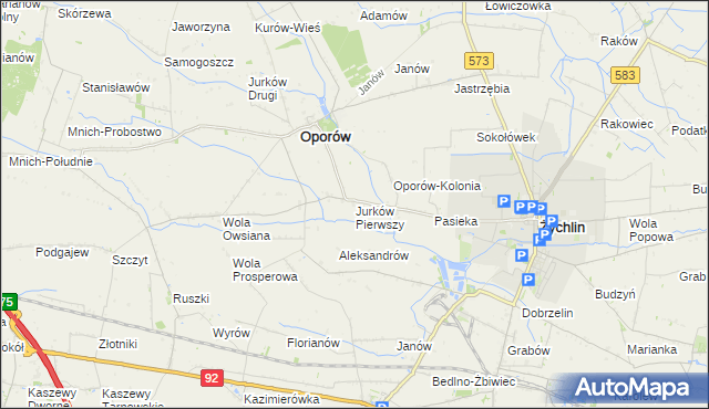 mapa Jurków Pierwszy, Jurków Pierwszy na mapie Targeo