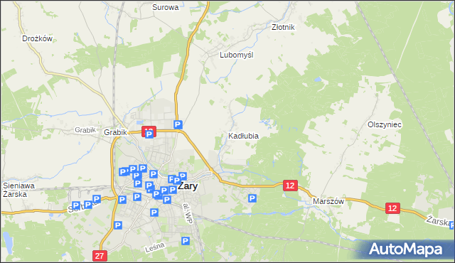 mapa Kadłubia, Kadłubia na mapie Targeo