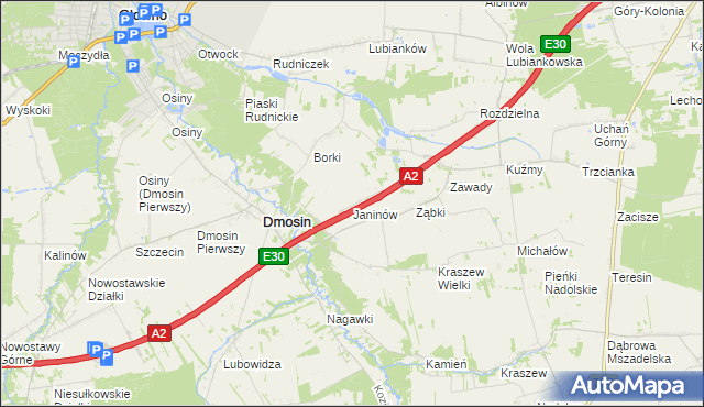 mapa Kałęczew gmina Dmosin, Kałęczew gmina Dmosin na mapie Targeo