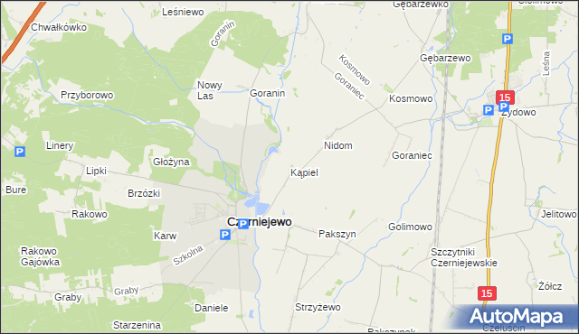 mapa Kąpiel gmina Czerniejewo, Kąpiel gmina Czerniejewo na mapie Targeo